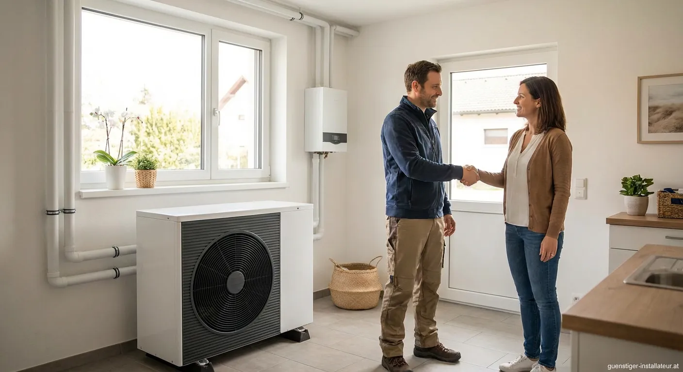 Monteur von Abbühl Haustechnik bei der Wartung einer modernen Heizungsanlage