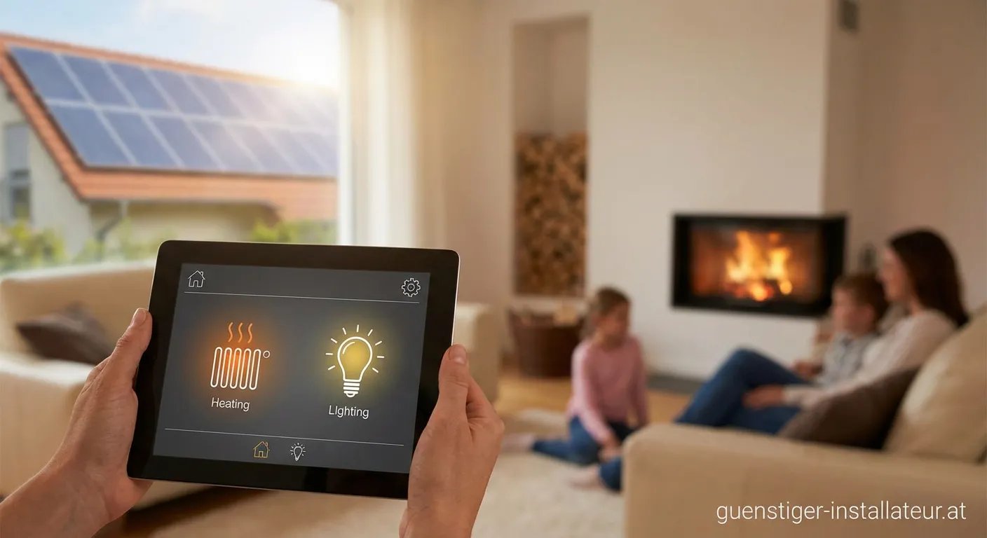 Techniker prüft moderne DKM Haustechnik Anlage