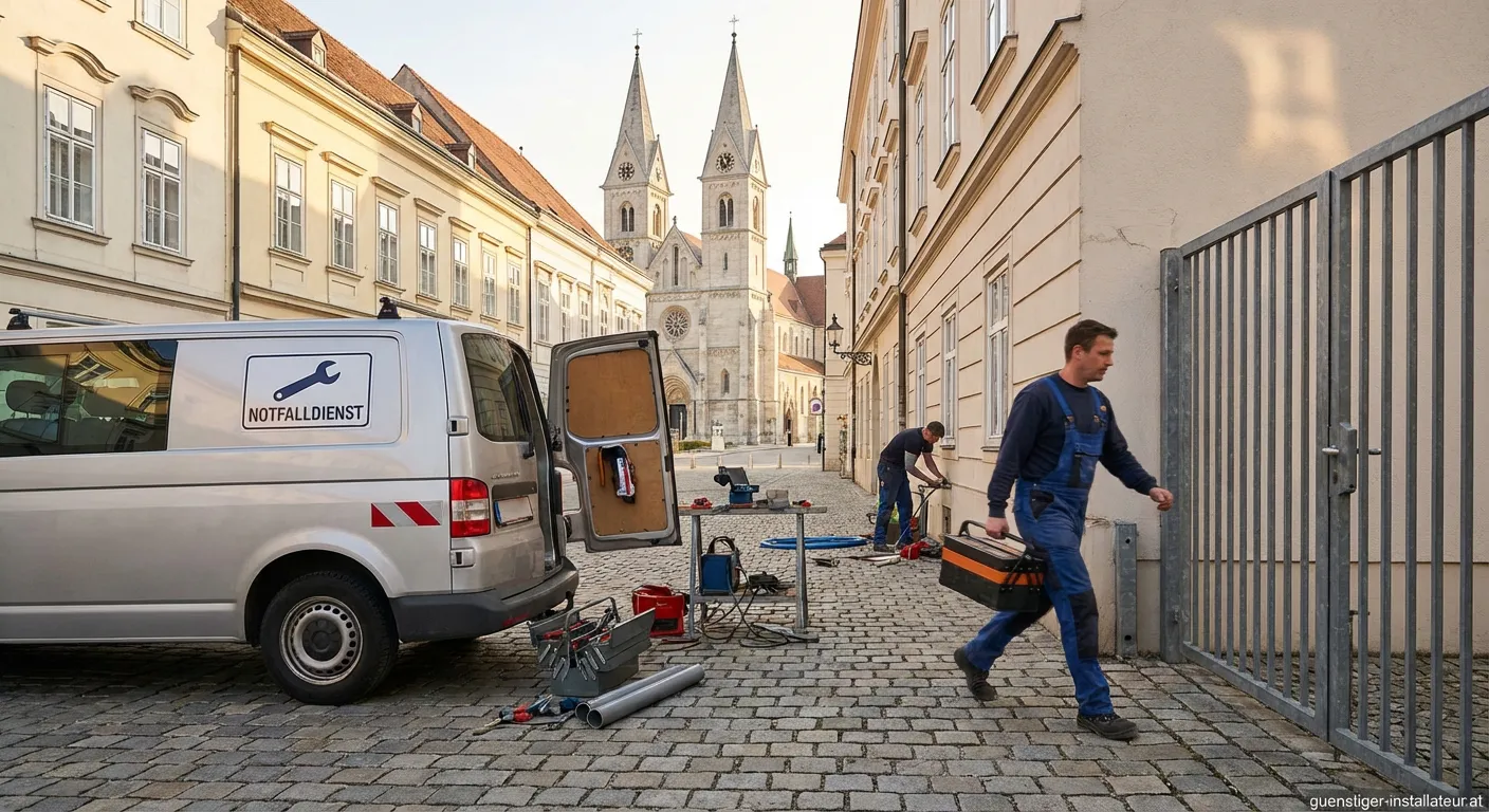 Installateur repariert Rohrleitung im Notfalleinsatz