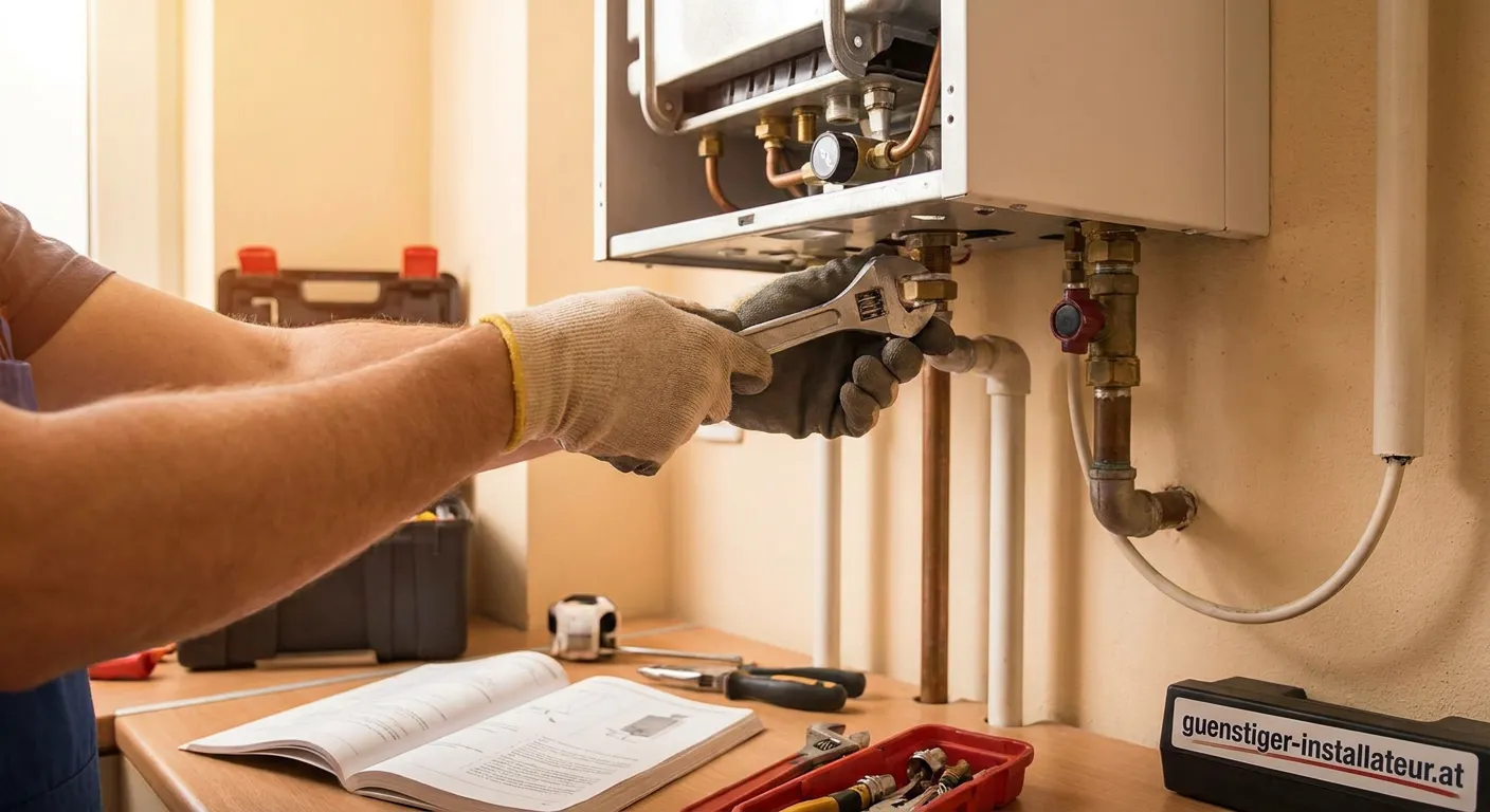 Junkers thermenservice Techniker bei Arbeit