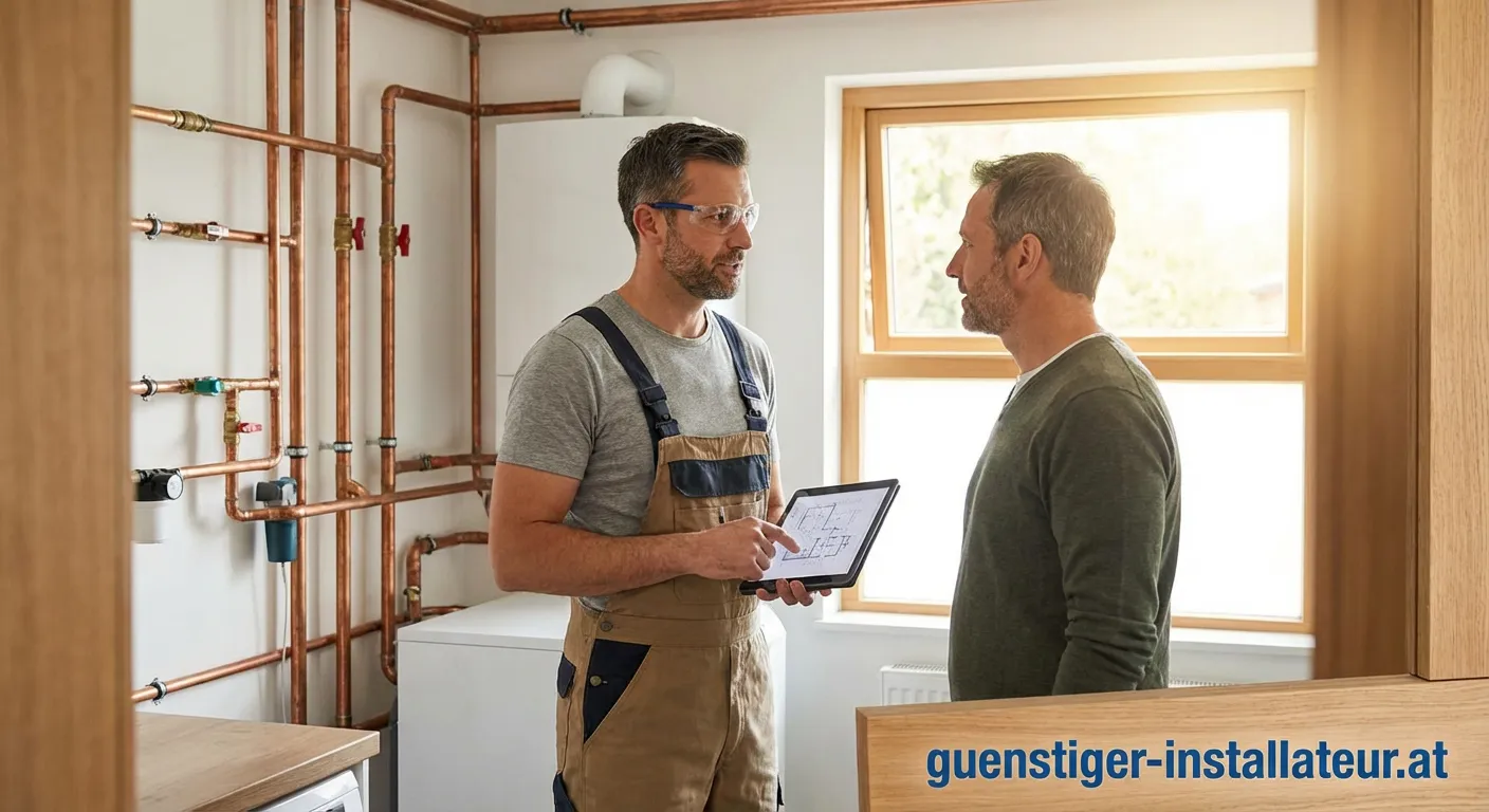 Techniker bei der Wartung einer Anlage im Bereich Köster Heizung Sanitär