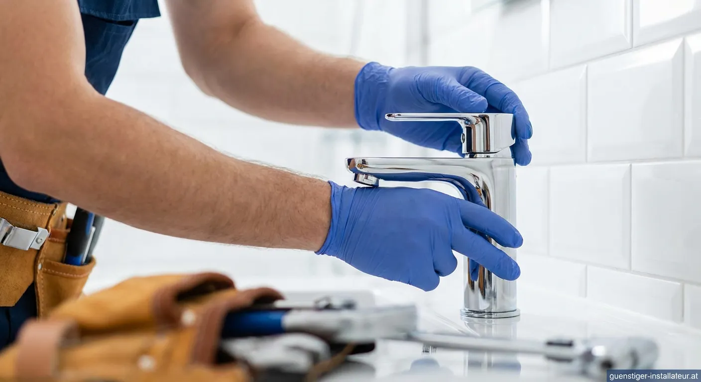 Techniker von Schulhoff Haustechnik bei der Wartung einer Heizung