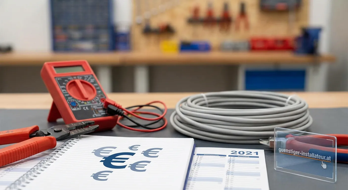 Elektriker installiert elektrische Anlage