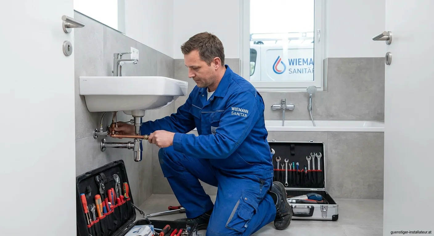 Wiemann Sanitär Monteure bei der Arbeit
