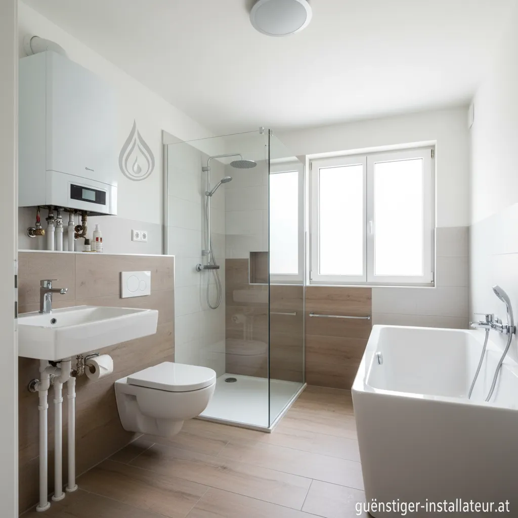 Modernes Badezimmer, installiert von Wirtz Heizung Sanitär