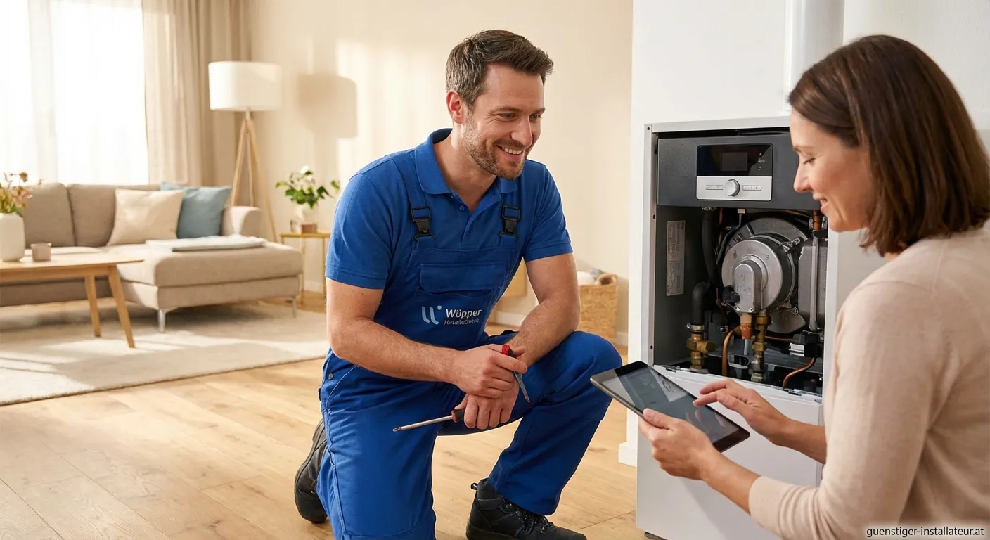 Wüpper Haustechnik Fachmann bei Heizungsinstallation